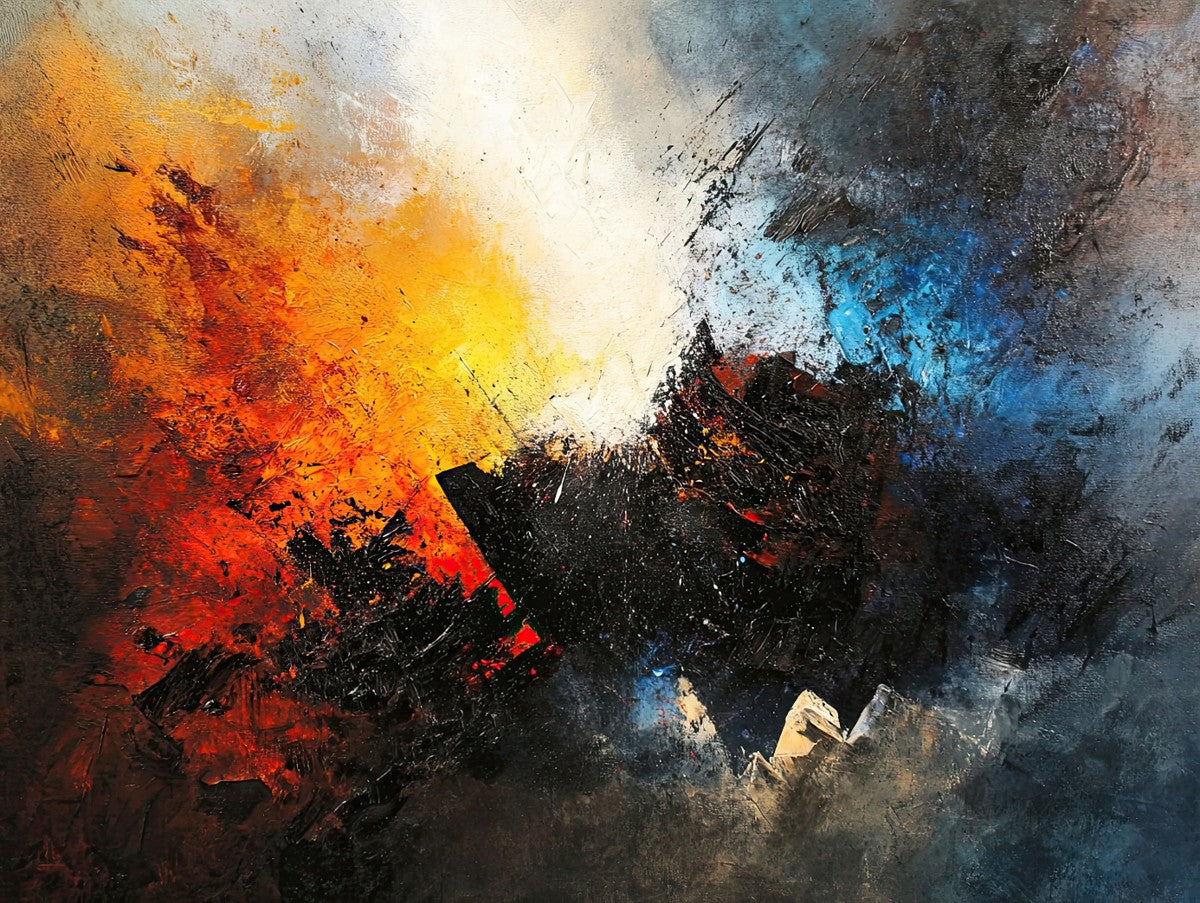 "Inferno Rising" abstract art print in acrylic