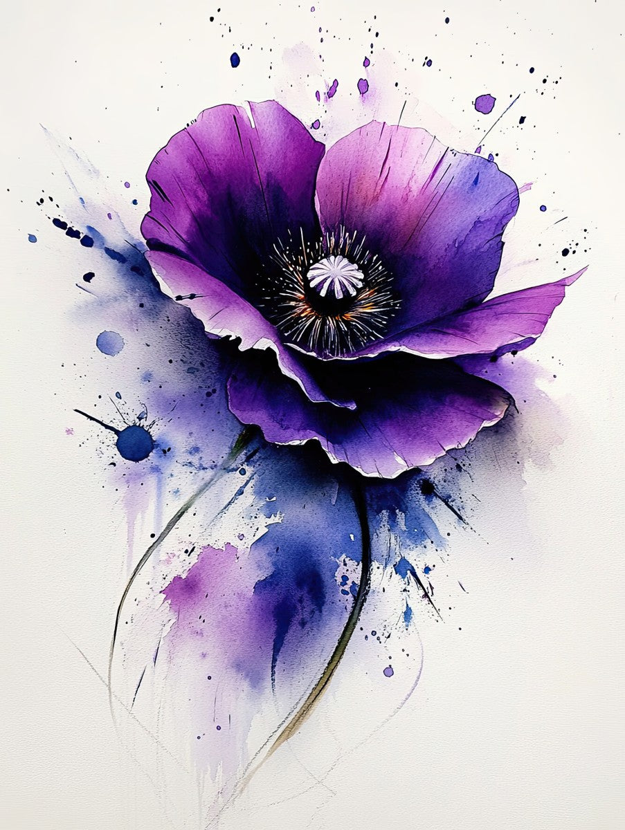 "Blooming Essence" floral art print in watercolor