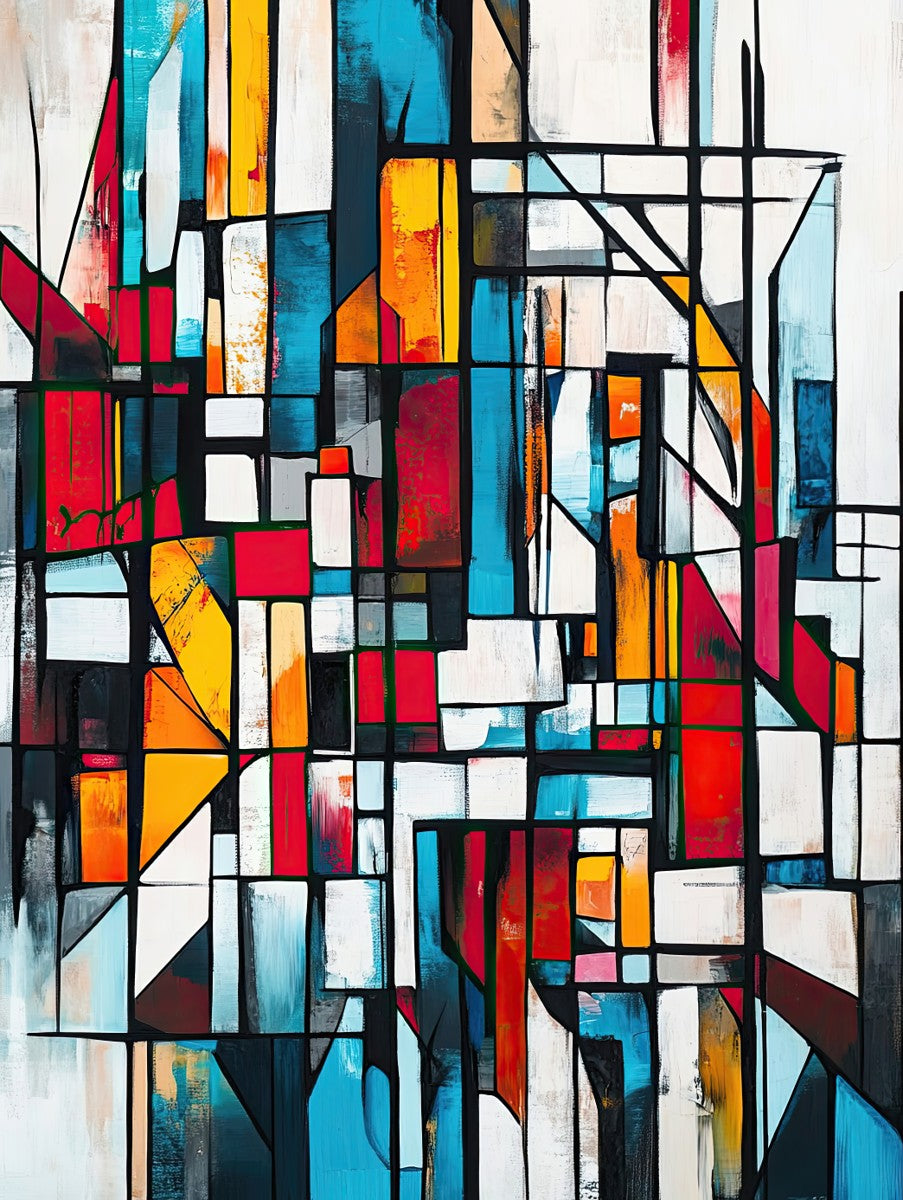 "Metropolitan Mosaic" abstract art print in acrylic