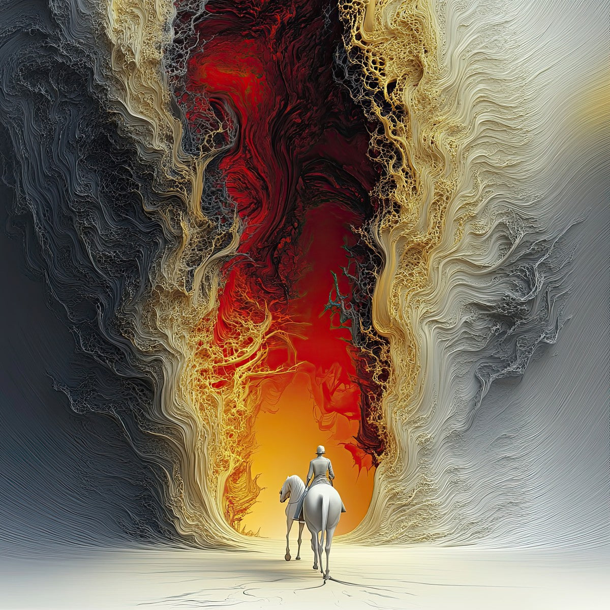 "Infernal Passage" surrealist art print in oil