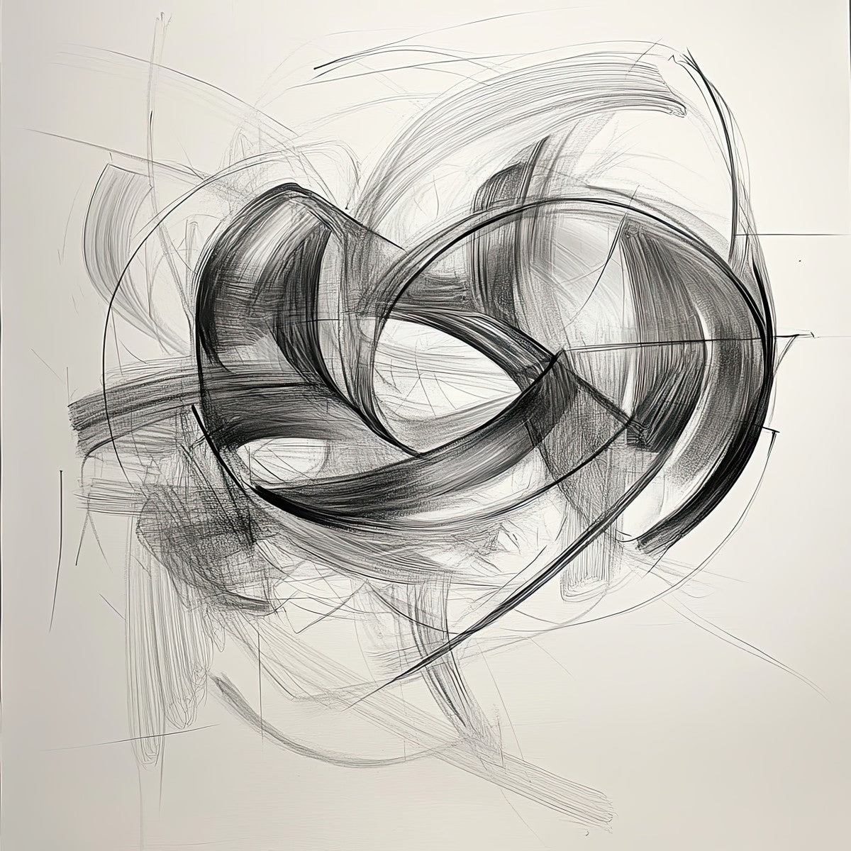 "Ethereal Motion" abstract art print in graphite