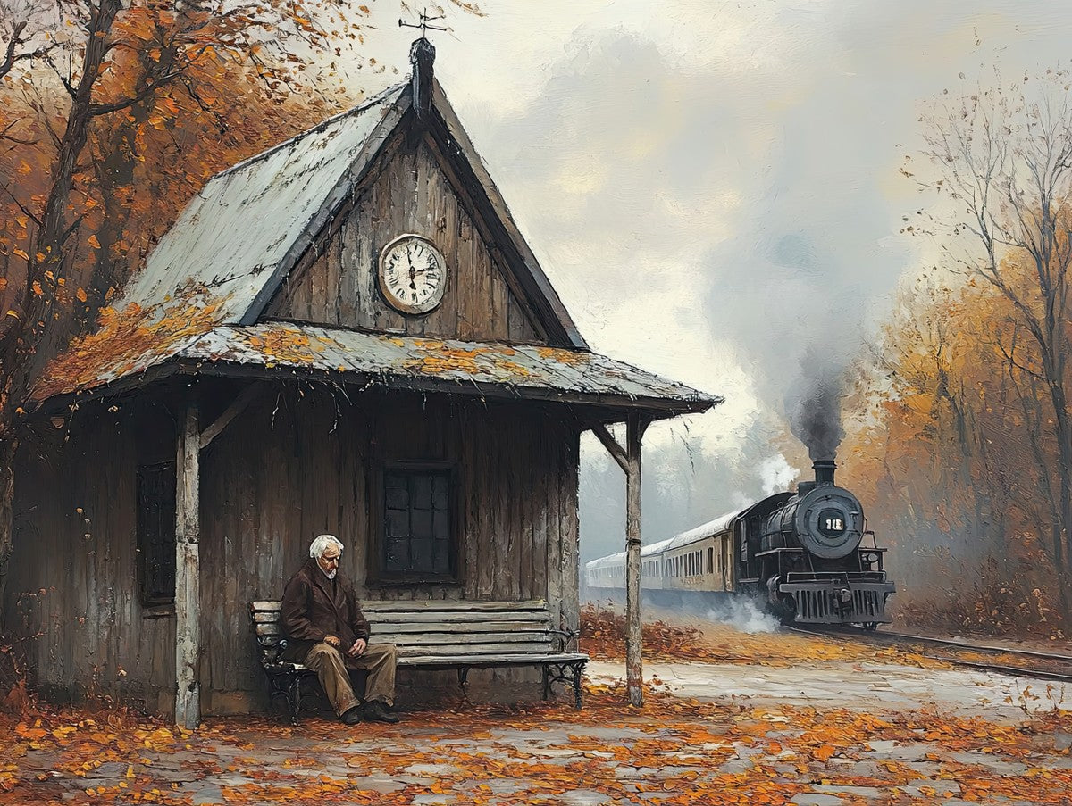 "Autumn Farewell" realist art print in oil
